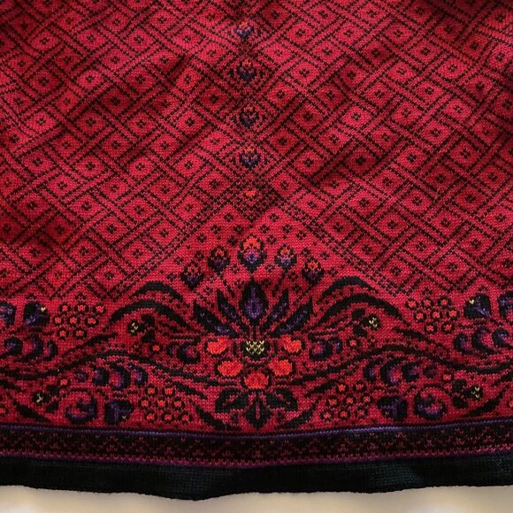 Dale Of Norway Womans M Wool Cardigan Sweater Red Nordic Fair isle Floral - Picture 10 of 15